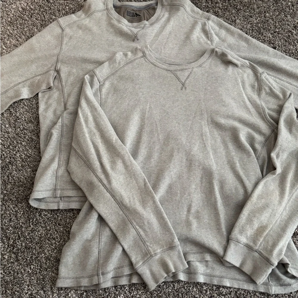 (2 items for price of 1!) Eddie Bauer Men's Light Gray Crewneck Sweater - Picture 3 of 3